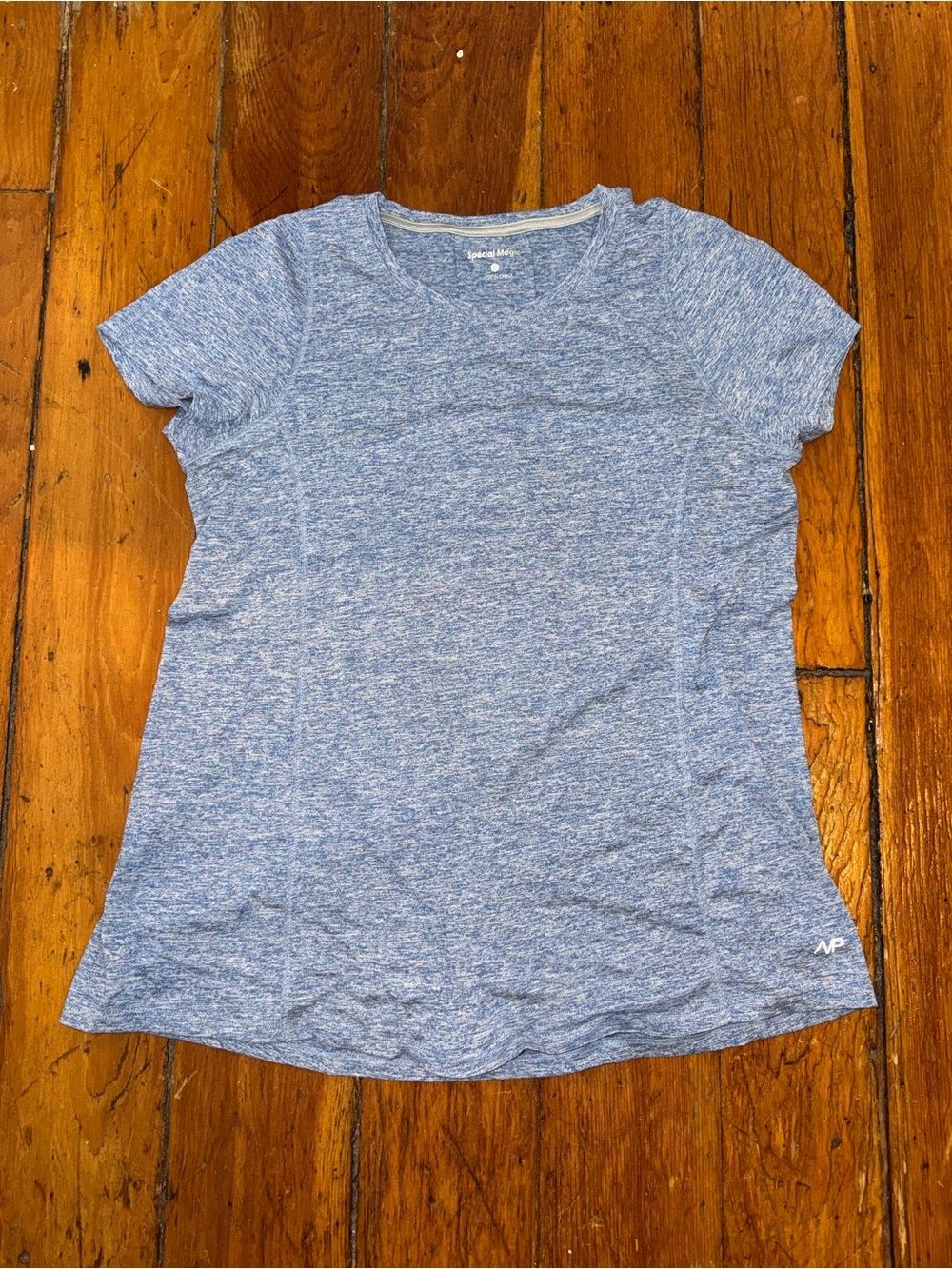Special Magic Blue Heathered Athletic Workout T-Shirt Women’s L